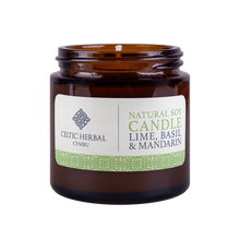 Load image into Gallery viewer, Celtic Herbal - Mandarin, Lime & Basil Natural Soy Candle 100g